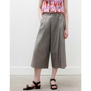 Stephan Schneider Esterel Pants in Grey Linen Crop Wide Leg Culottes Sz 4